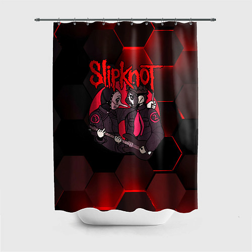 Шторка для ванной Slipknot art black / 3D-принт – фото 1