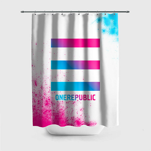 Шторка для ванной OneRepublic neon gradient style / 3D-принт – фото 1