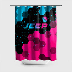 Шторка для ванной Jeep - neon gradient: символ сверху