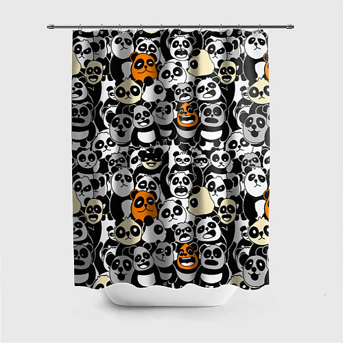 Шторка для ванной Злобные панды / 3D-принт – фото 1