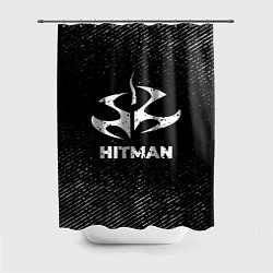 Шторка для душа Hitman с потертостями на темном фоне, цвет: 3D-принт