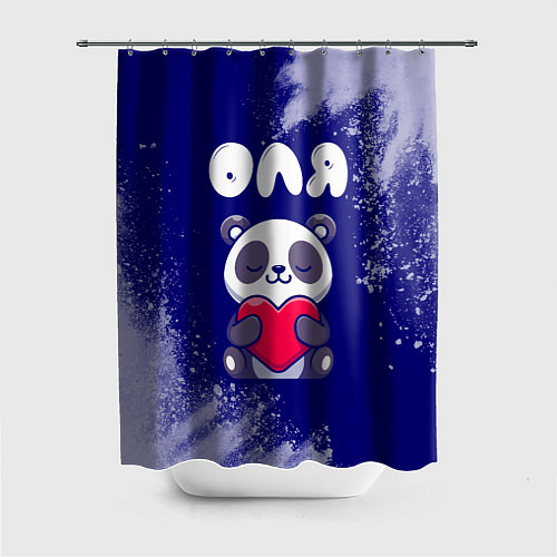 Шторка для ванной Оля панда с сердечком / 3D-принт – фото 1