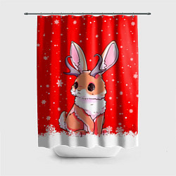 Шторка для ванной Кролик олень - кролик с рожками