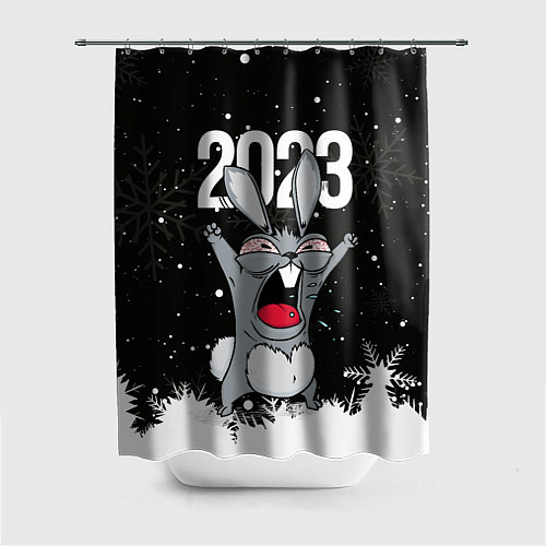 Шторка для ванной Злой кролик 2023 / 3D-принт – фото 1