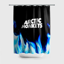 Шторка для душа Arctic Monkeys blue fire, цвет: 3D-принт