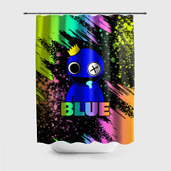 Шторка для душа Rainbow Friends - Blue, цвет: 3D-принт