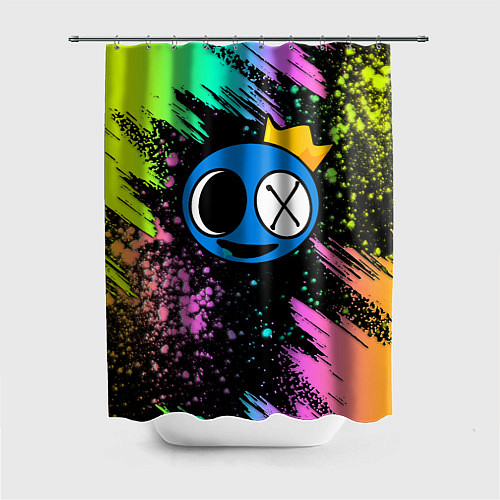 Шторка для ванной Rainbow Friends: Blue / 3D-принт – фото 1