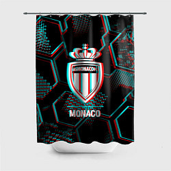 Шторка для ванной Monaco FC в стиле glitch на темном фоне