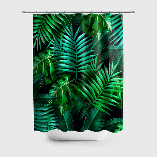 Шторка для ванной Тропические растения - текстура / 3D-принт – фото 1