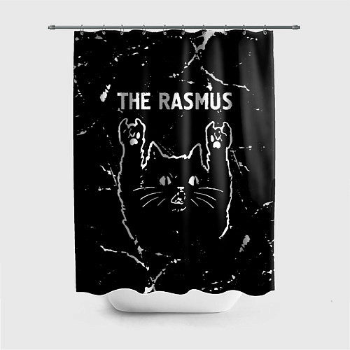 Шторка для ванной Группа The Rasmus и рок кот / 3D-принт – фото 1