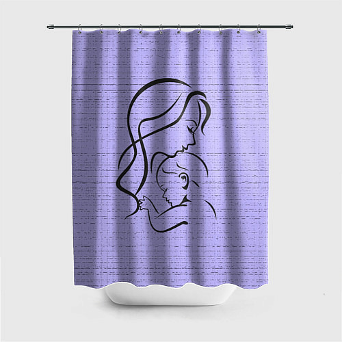 Шторка для ванной Мама с ребёнком / 3D-принт – фото 1