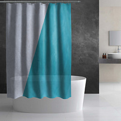 Шторка для душа Абстрактный паттерн из двух цветов - серый и светл, цвет: 3D-принт — фото 2