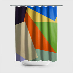 Шторка для ванной Геометрические разноцветные фигyры