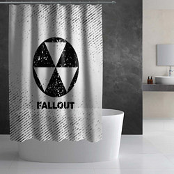 Шторка для душа Fallout с потертостями на светлом фоне, цвет: 3D-принт — фото 2