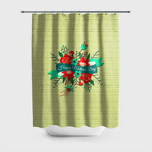 Шторка для ванной Happy Mothers Day - букет / 3D-принт – фото 1
