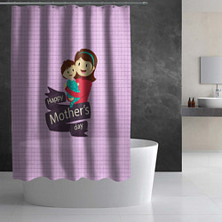 Шторка для душа Happy Mothers Day - картинка, цвет: 3D-принт — фото 2