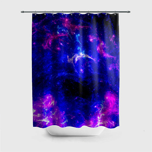 Шторка для ванной Неоновый космос со звездами / 3D-принт – фото 1