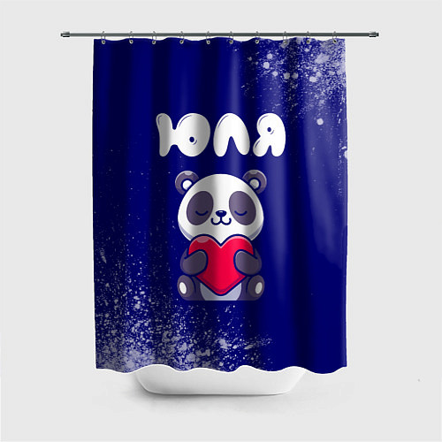 Шторка для ванной Юля панда с сердечком / 3D-принт – фото 1