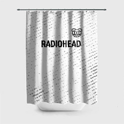 Шторка для ванной Radiohead glitch на светлом фоне: символ сверху