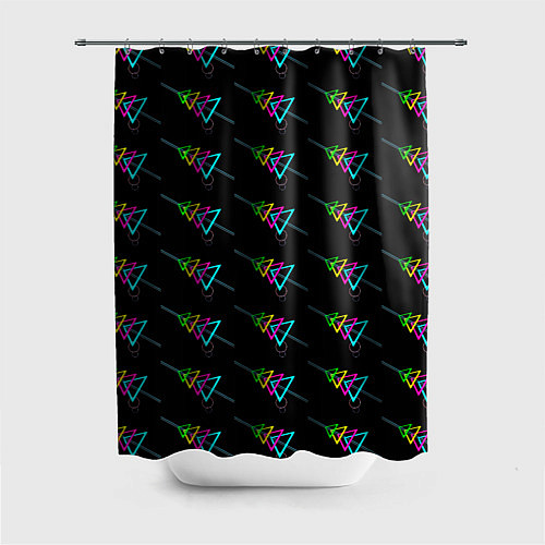 Шторка для ванной Colored triangles / 3D-принт – фото 1