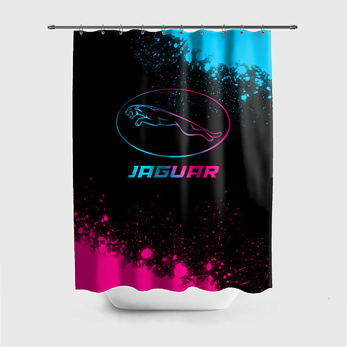 Шторка для ванной Jaguar - neon gradient / 3D-принт – фото 1