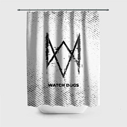 Шторка для ванной Watch Dogs с потертостями на светлом фоне