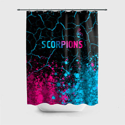 Шторка для душа Scorpions - neon gradient: символ сверху, цвет: 3D-принт