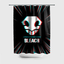 Шторка для душа Символ Bleach в стиле glitch на темном фоне, цвет: 3D-принт