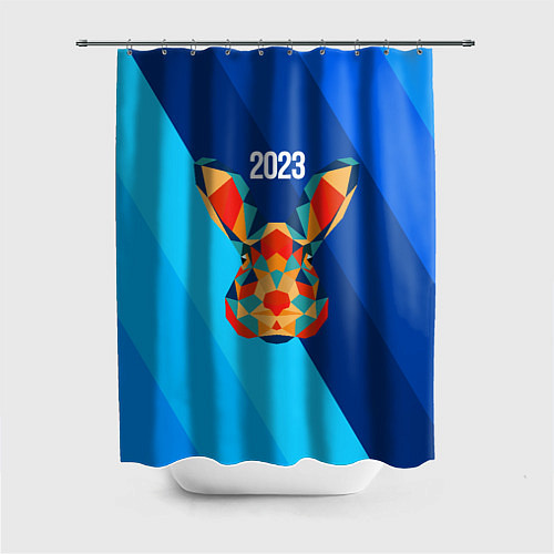 Шторка для ванной Кролик из мозаики 2023 / 3D-принт – фото 1