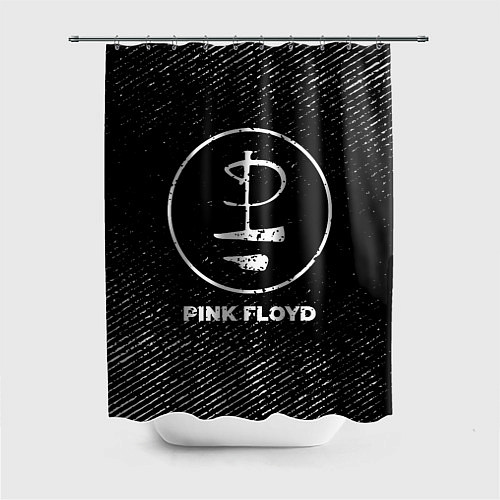 Шторка для ванной Pink Floyd с потертостями на темном фоне / 3D-принт – фото 1