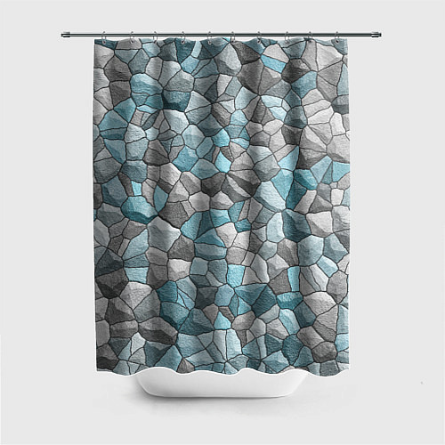Шторка для ванной Мозаика из цветных камней / 3D-принт – фото 1