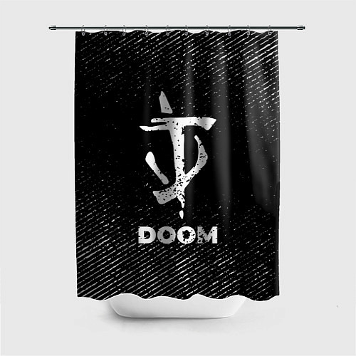 Шторка для ванной Doom с потертостями на темном фоне / 3D-принт – фото 1