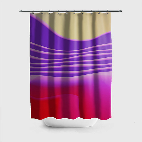 Шторка для ванной Волнообразные листы разных цветов / 3D-принт – фото 1