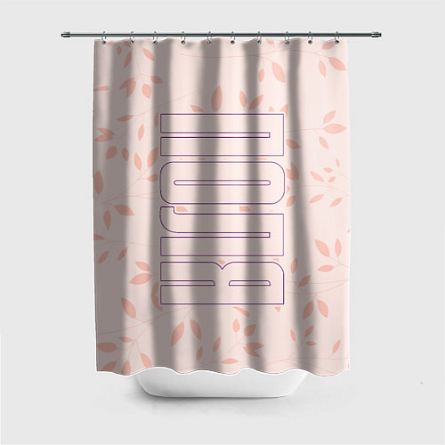Шторка для ванной Поля по-вертикали с розовым фоном / 3D-принт – фото 1