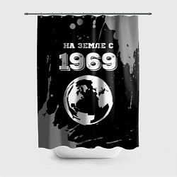 Шторка для душа На Земле с 1969: краска на темном, цвет: 3D-принт