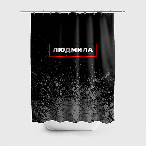 Шторка для ванной Людмила - в красной рамке на темном / 3D-принт – фото 1