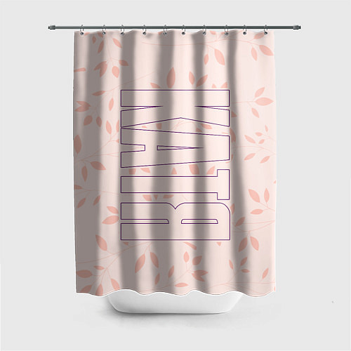 Шторка для ванной Катя по-вертикали с розовым фоном / 3D-принт – фото 1