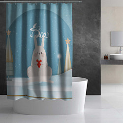 Шторка для душа Зайчонок с сердечком, цвет: 3D-принт — фото 2