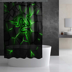 Шторка для душа Razer neon logo, цвет: 3D-принт — фото 2