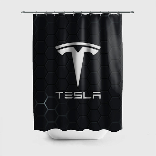Шторка для ванной Tesla логотип - матовое стекло / 3D-принт – фото 1