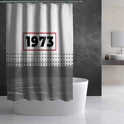 Шторка для душа 1973 - в красной рамке на светлом, цвет: 3D-принт — фото 2