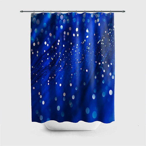 Шторка для ванной Белые пузыри на синем фоне / 3D-принт – фото 1