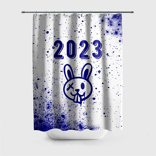 Шторка для ванной 2023 Кролик в стиле граффити на светлом / 3D-принт – фото 1