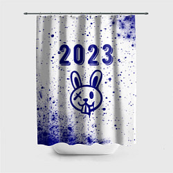 Шторка для душа 2023 Кролик в стиле граффити на светлом, цвет: 3D-принт