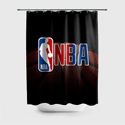 Шторка для душа NBA - logo, цвет: 3D-принт