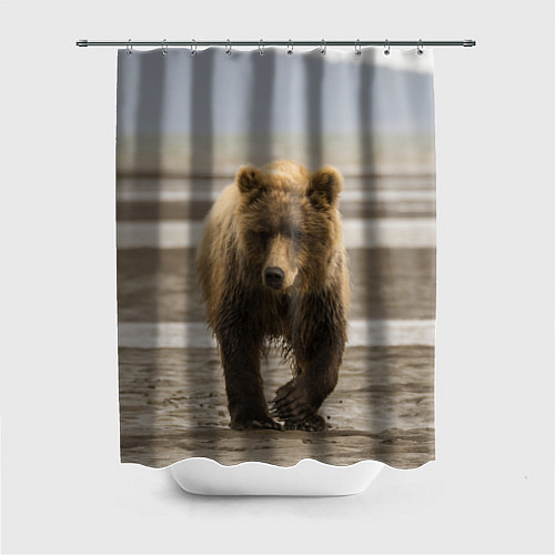 Шторка для ванной Медвежонок в аэропорту / 3D-принт – фото 1