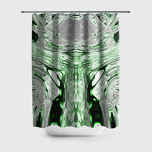 Шторка для ванной Зеленый узор / 3D-принт – фото 1