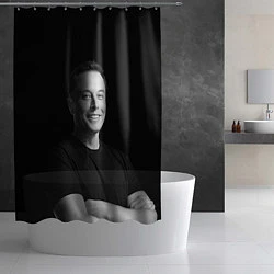 Шторка для душа Илон Маск, портрет, цвет: 3D-принт — фото 2