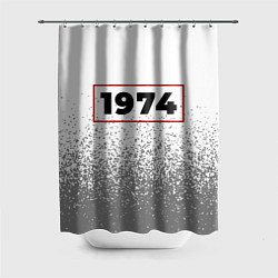Шторка для душа 1974 - в красной рамке на светлом, цвет: 3D-принт