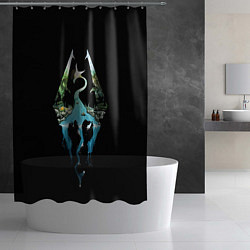 Шторка для душа Логотип Скайрим, цвет: 3D-принт — фото 2